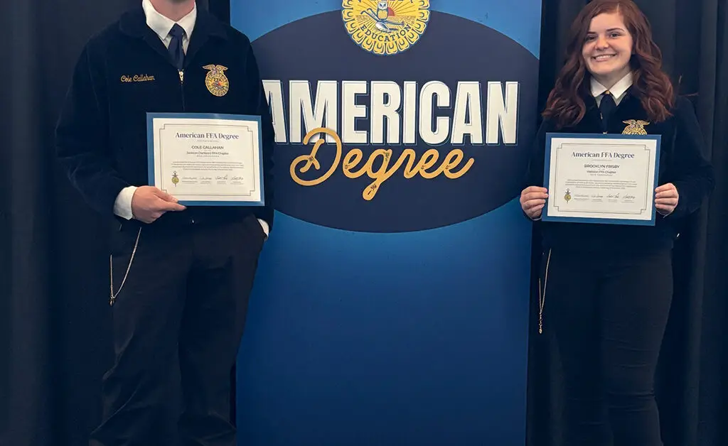 Local FFA member awarded National American FFA Degree